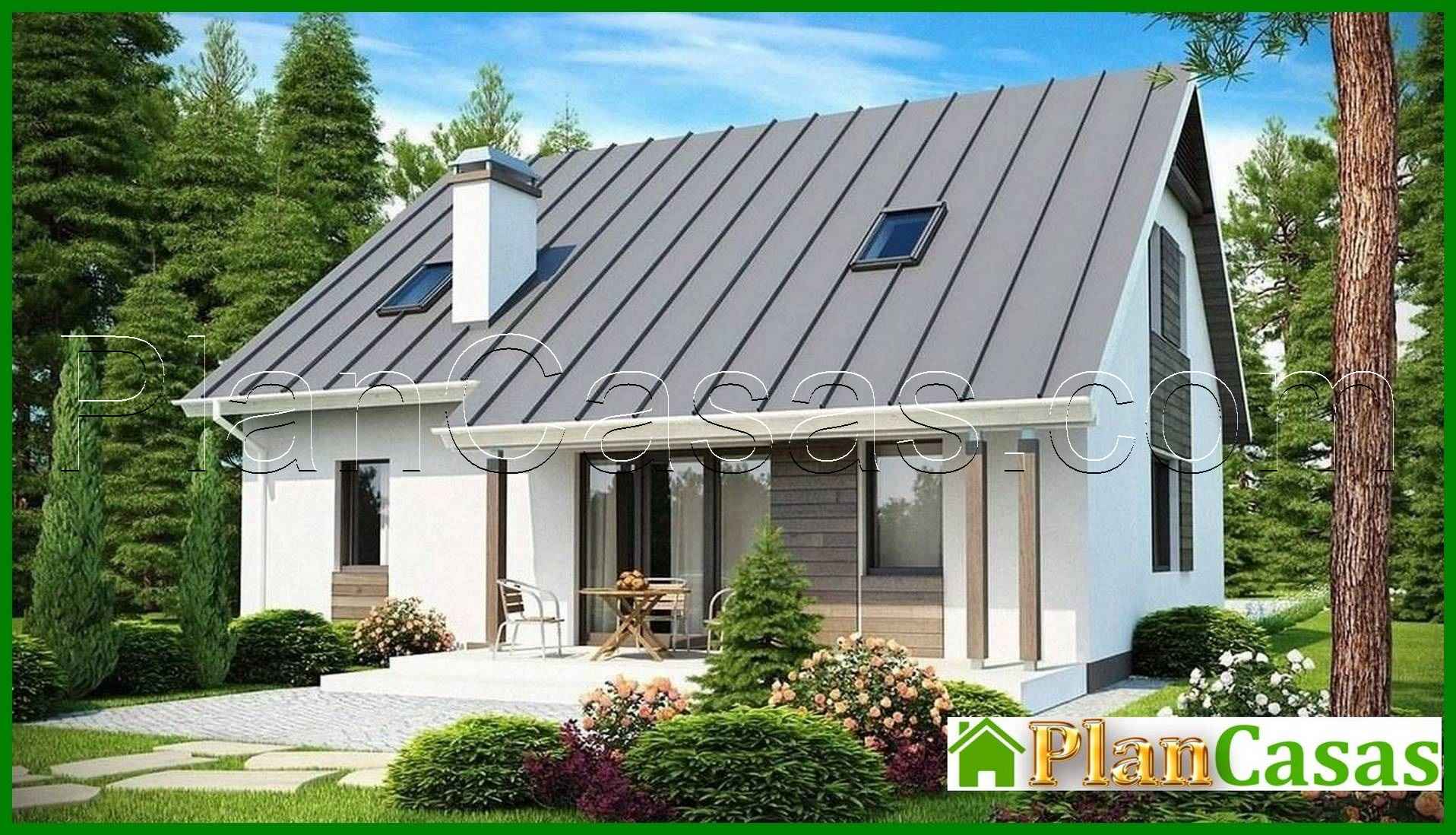 Visualization gallery - Project of a cute cottage with a built-in garage for one car