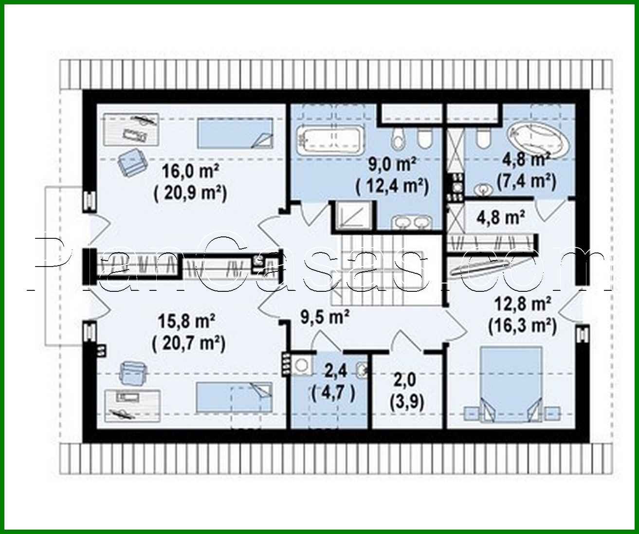 Galería de visualizaciones - Proyecto de una casa clásica con garaje alargado