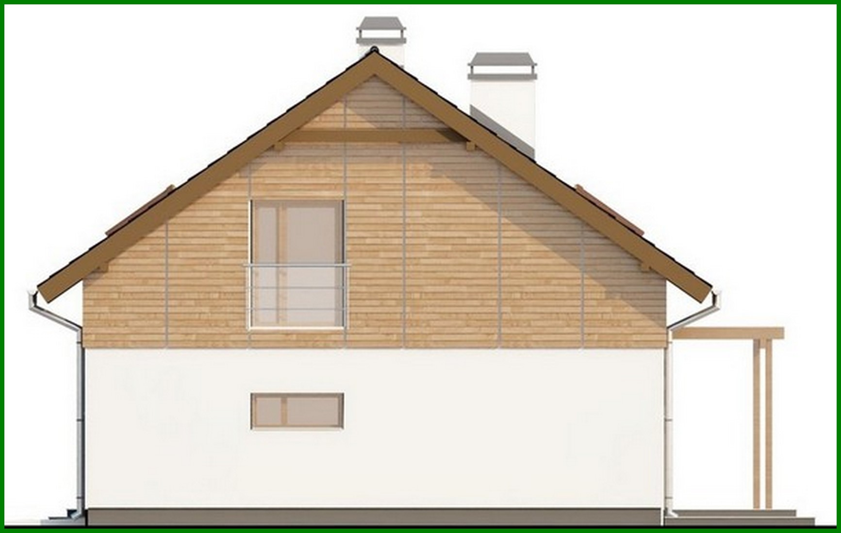 Galería de visualizaciones - Proyecto de una casa clásica con garaje alargado