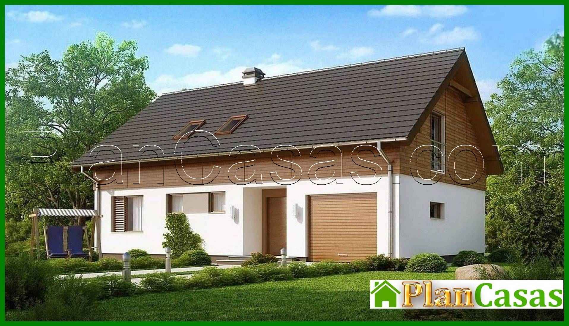 Galería de visualizaciones - Proyecto de una casa clásica con garaje alargado