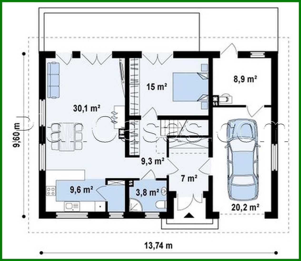 Galería de visualizaciones - Proyecto de una casa clásica con garaje alargado