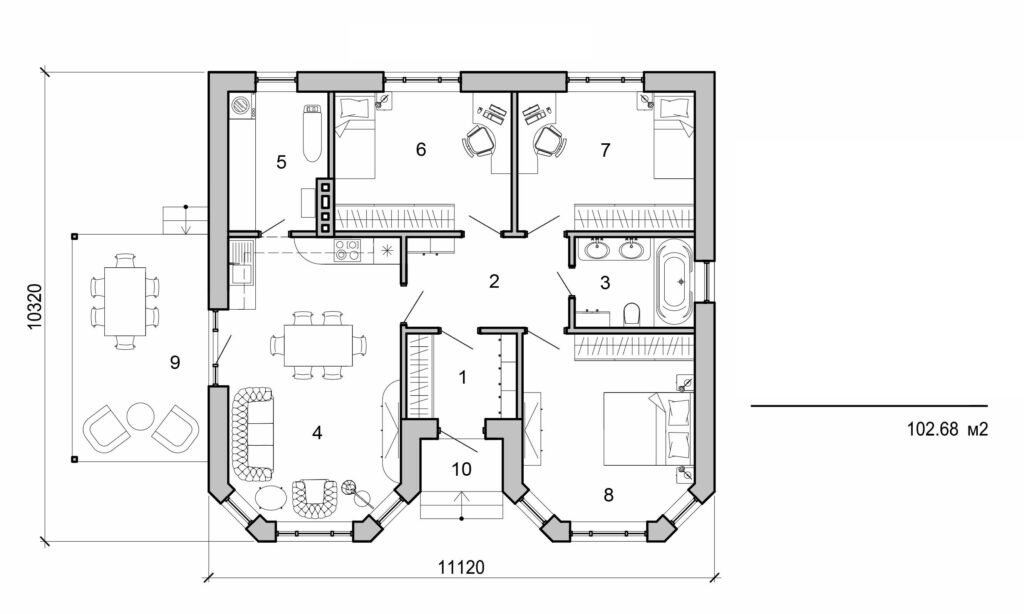 Galería de visualizaciones - Casa de una planta