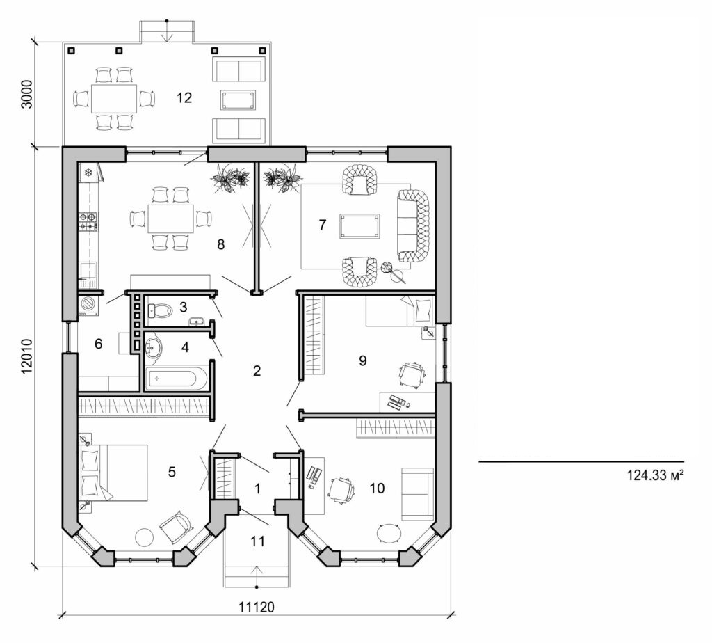 Galería de visualizaciones - Casa de una planta