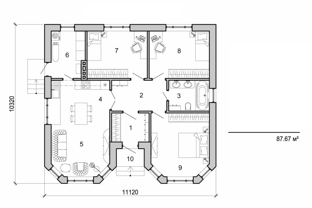 Galería de visualizaciones - Casa de una planta
