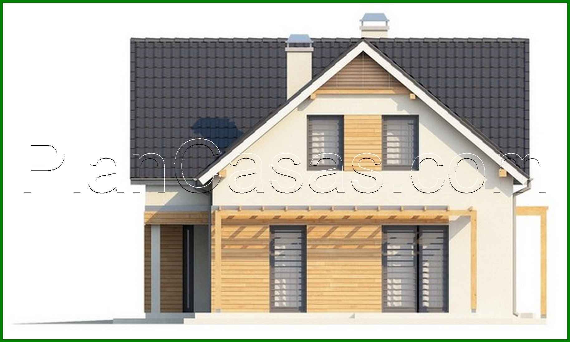 Galería de visualizaciones - Proyecto de una luminosa y cómoda casa de campo con ático y garaje