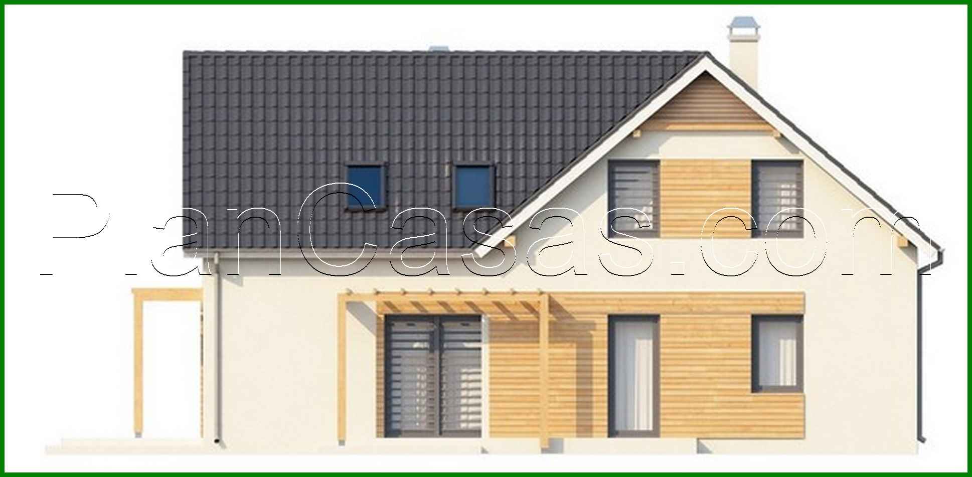 Galería de visualizaciones - Proyecto de una luminosa y cómoda casa de campo con ático y garaje