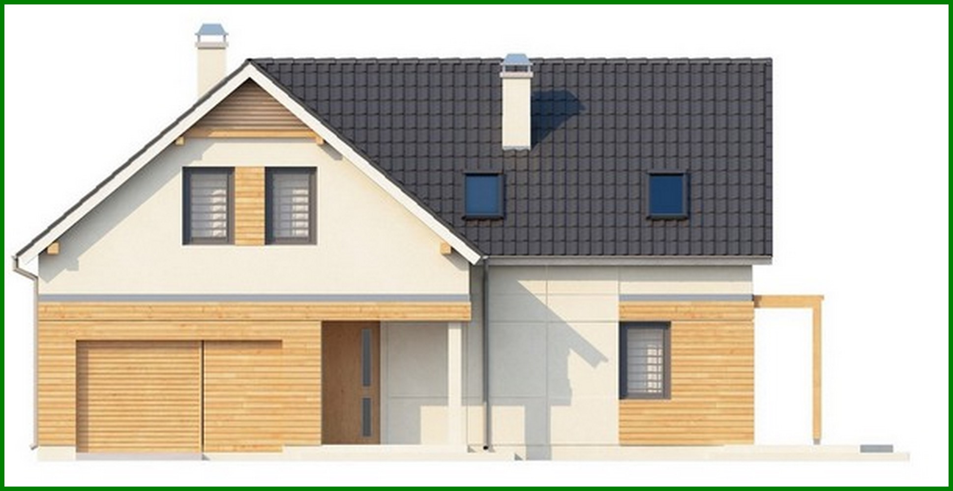 Galería de visualizaciones - Proyecto de una luminosa y cómoda casa de campo con ático y garaje