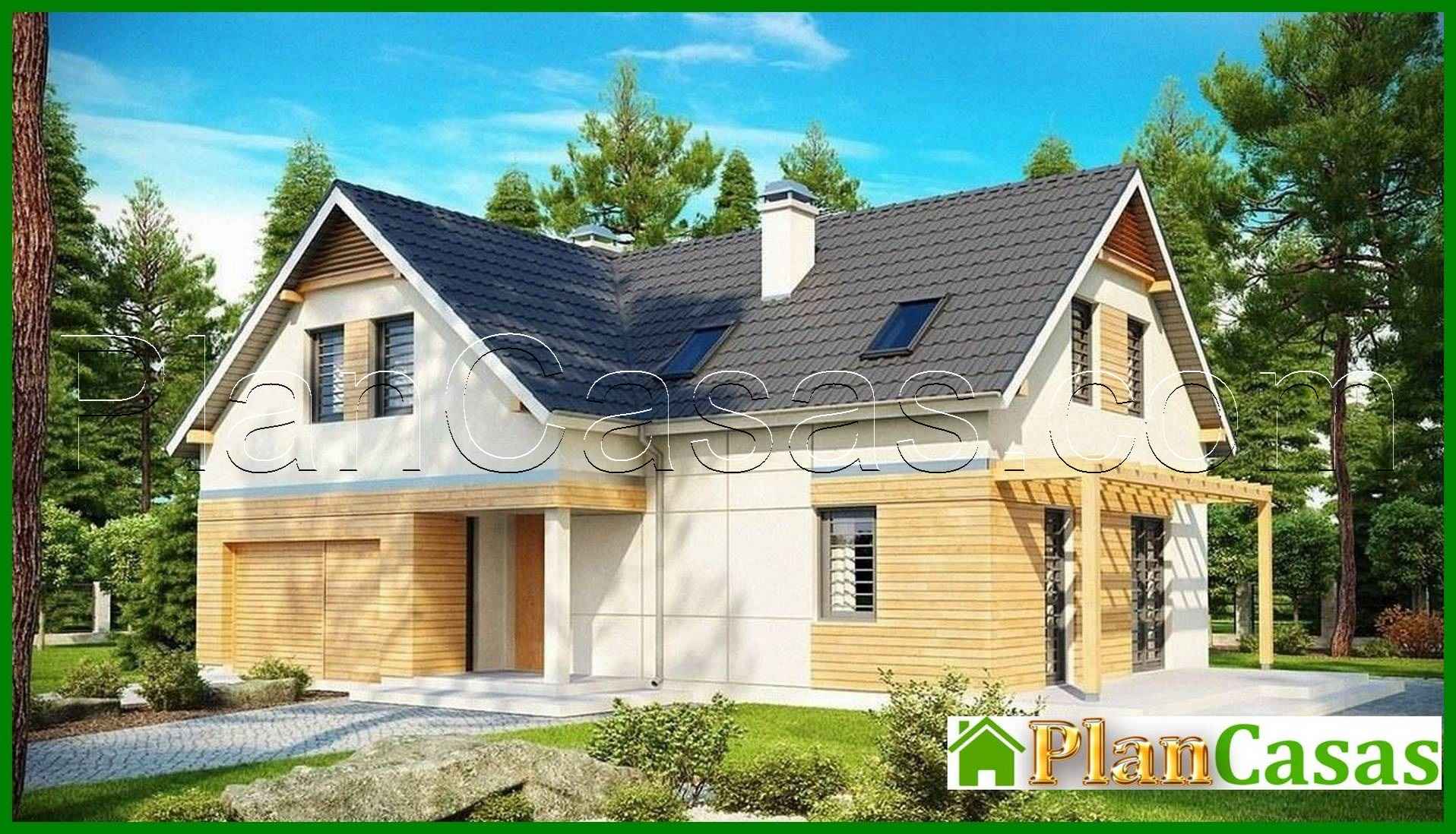 Galería de visualizaciones - Proyecto de una luminosa y cómoda casa de campo con ático y garaje