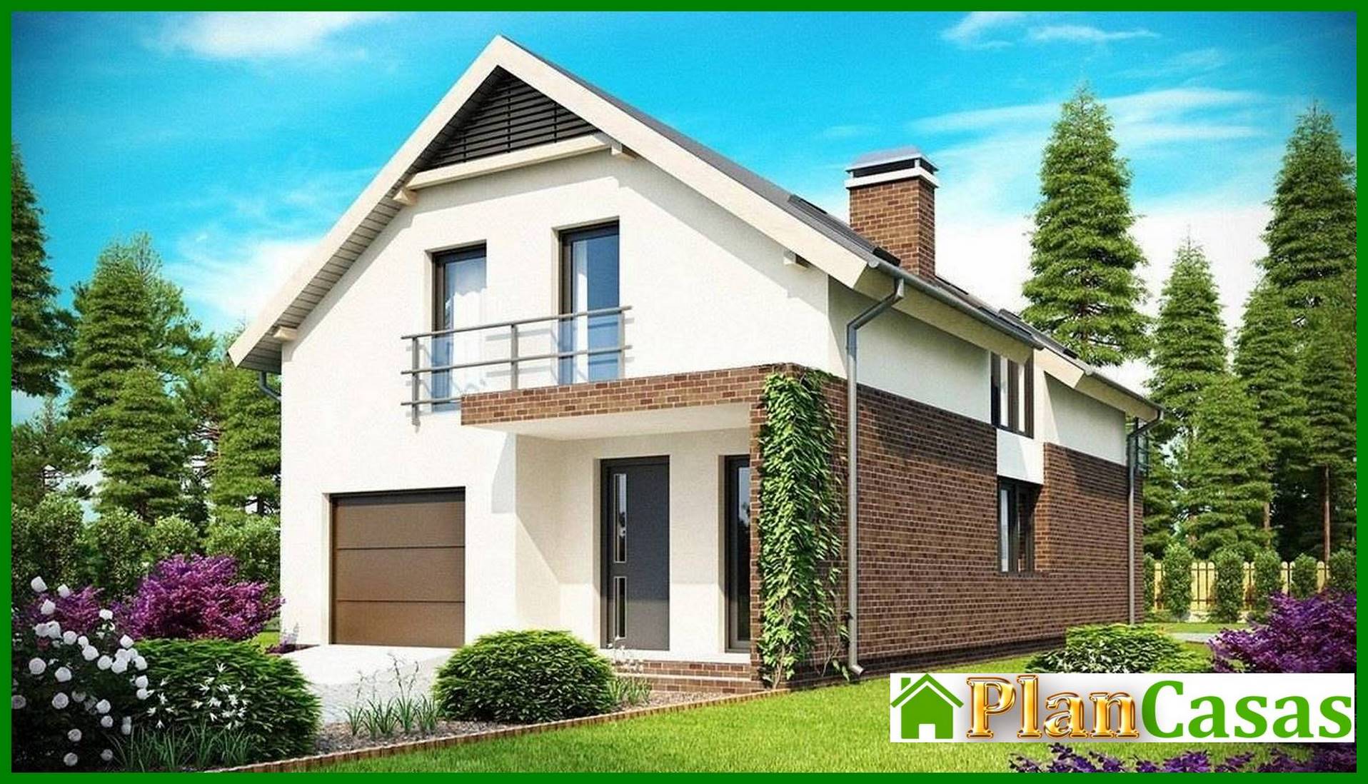 Galería de visualizaciones - Proyecto de casa con ático y garaje integrado