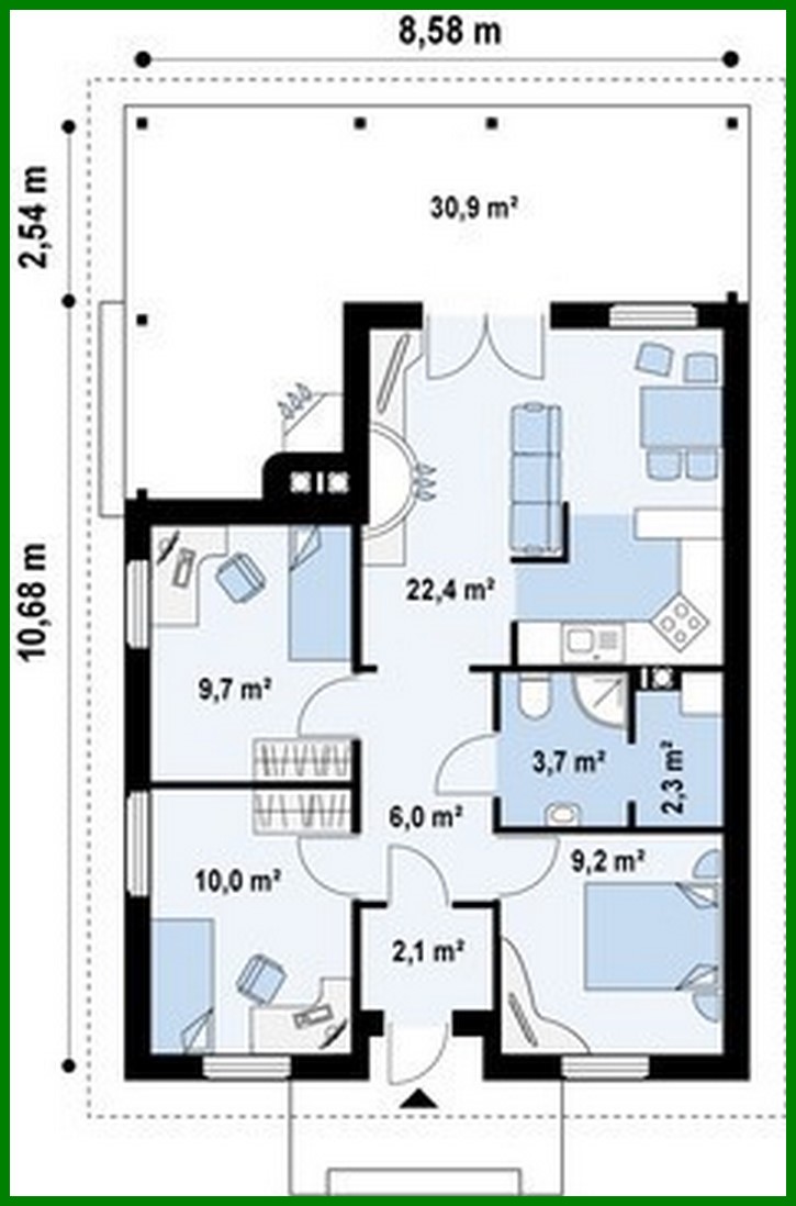 Galería de visualizaciones - Proyecto de casa con una gran terraza cubierta