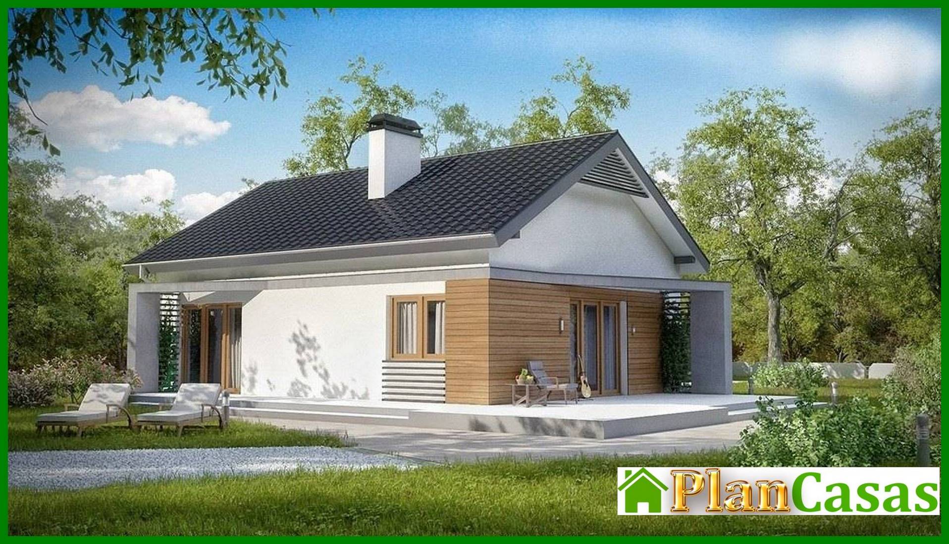 Galería de visualizaciones - Proyecto de una pequeña casa de campo con ático