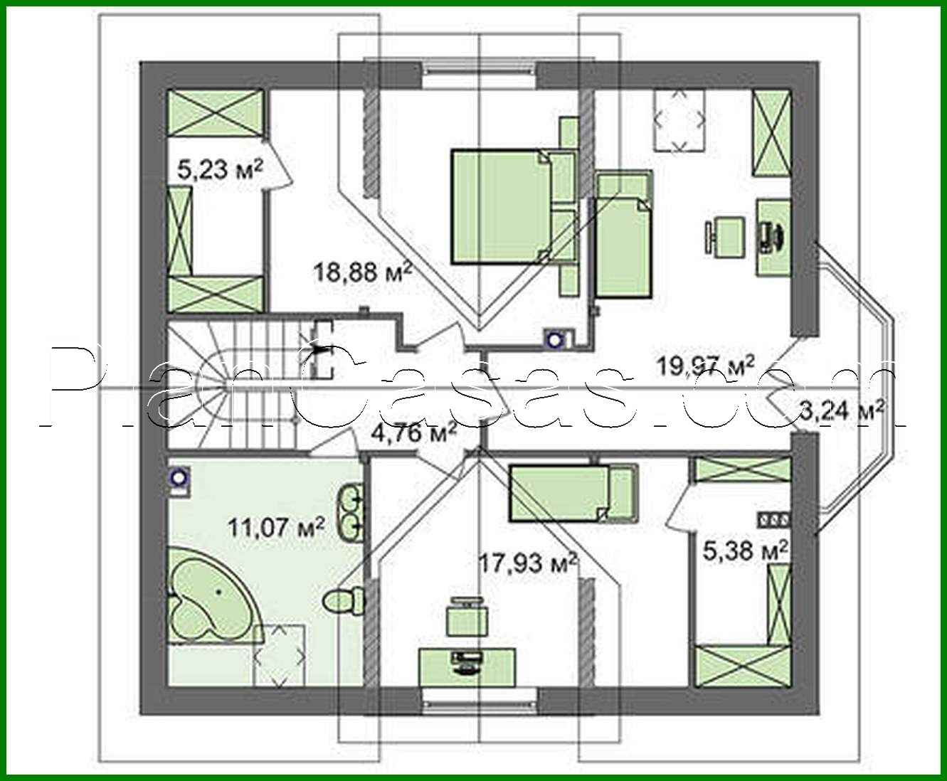 Galería de visualizaciones - Proyecto de una casa tradicional con ático y mirador