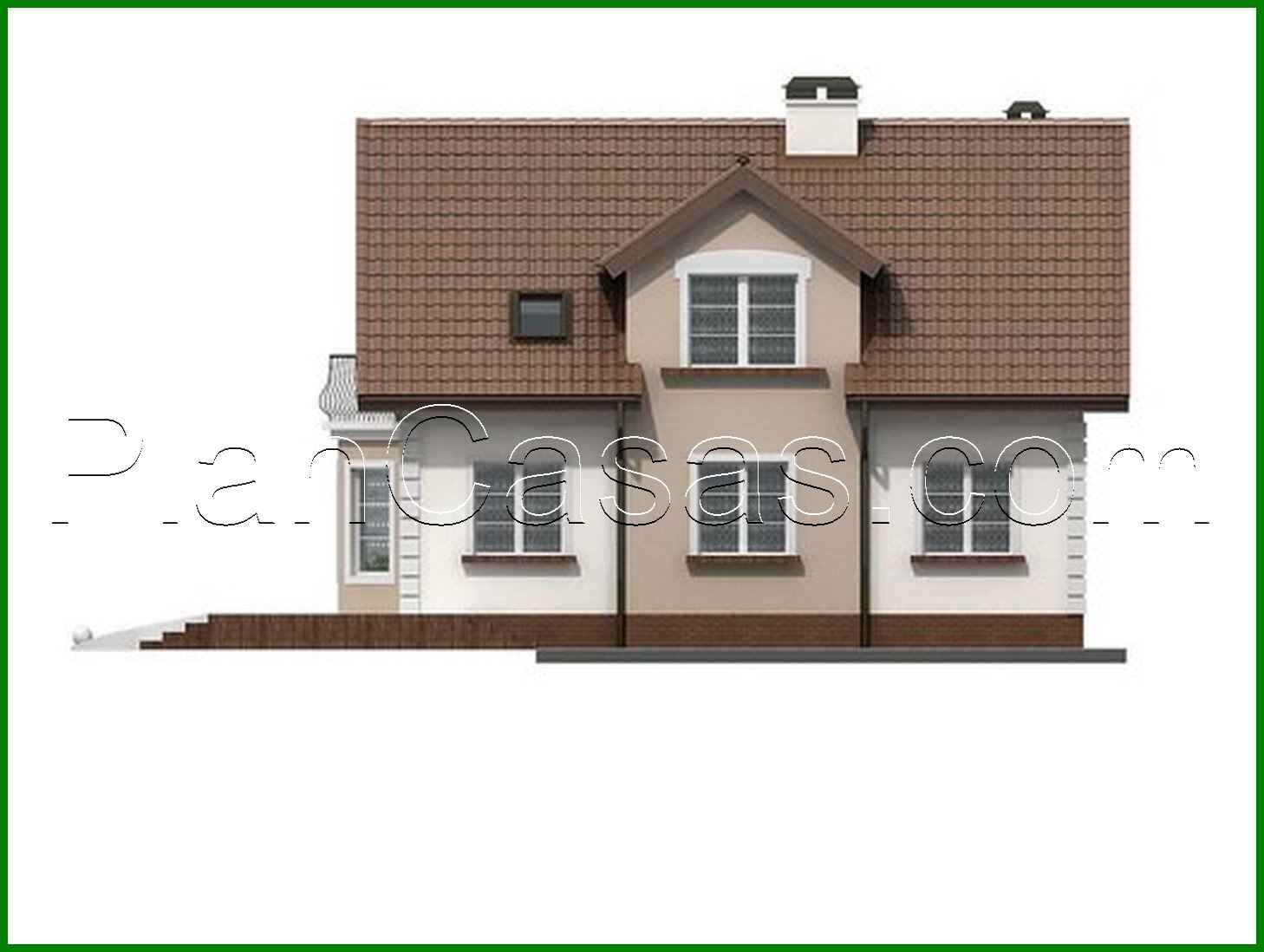 Galería de visualizaciones - Proyecto de una casa tradicional con ático y mirador