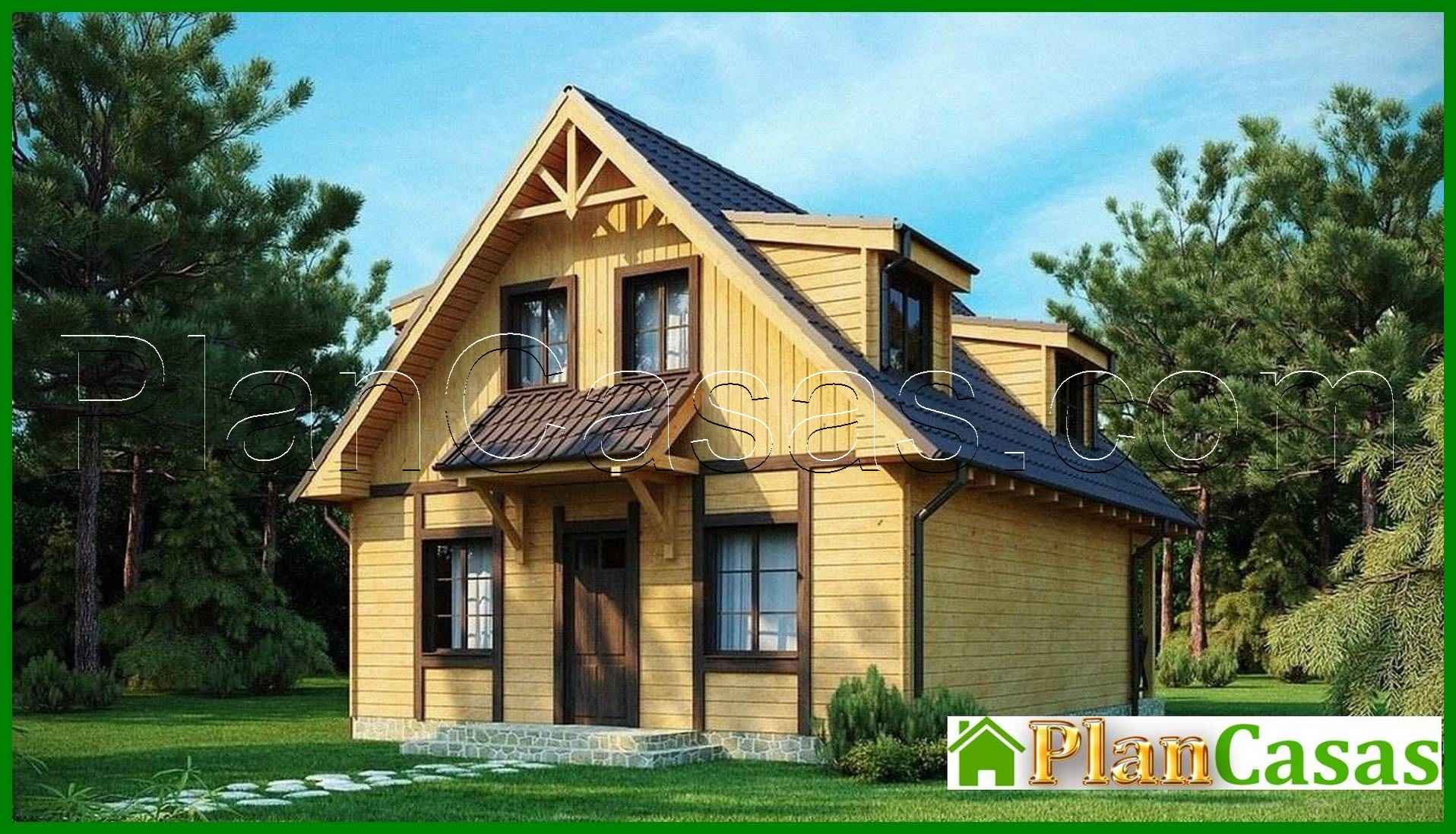 House project with an external fireplace