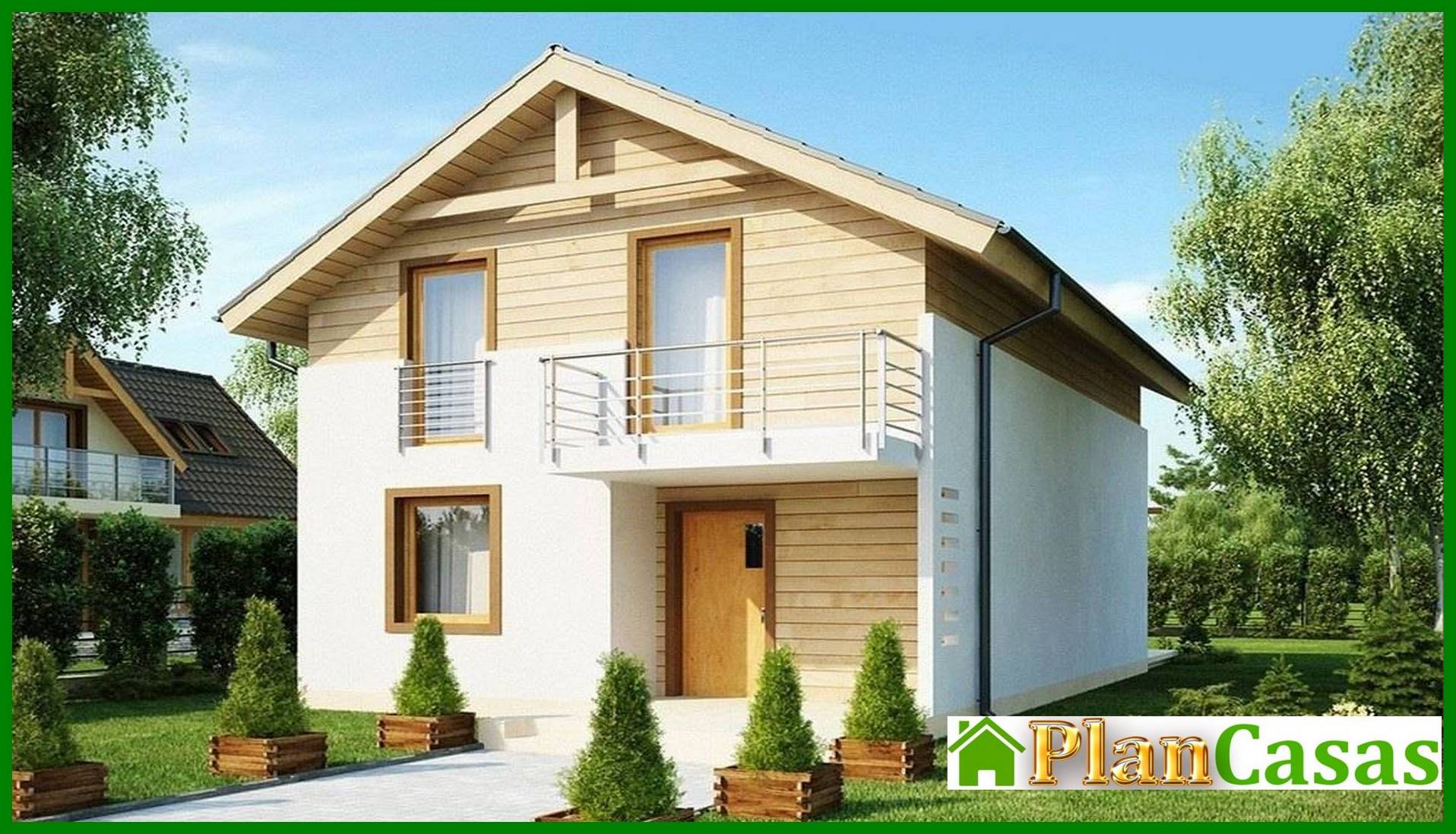 Proyecto de una casa con pared alta en el ático