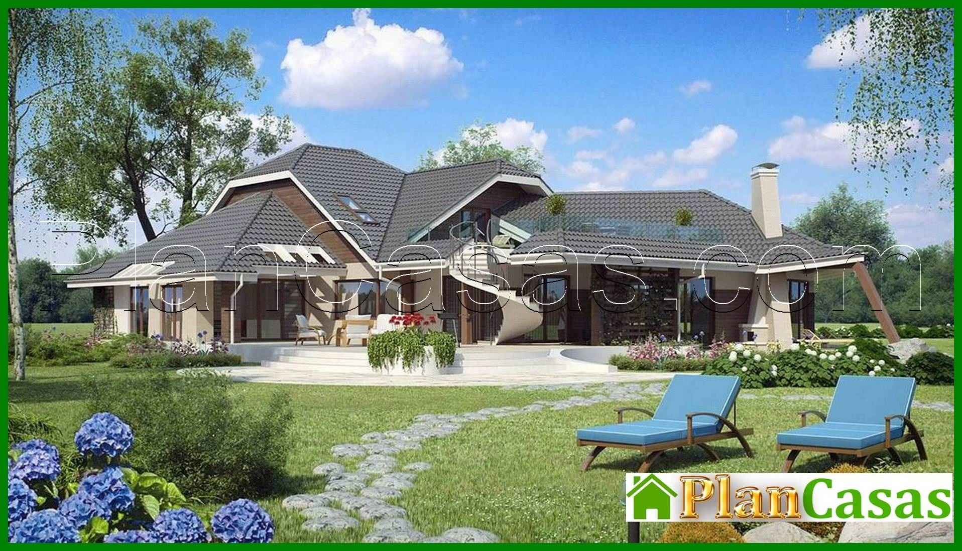 Galería de visualizaciones - Proyecto de una gran mansión original y elegante con garaje para 2 coches