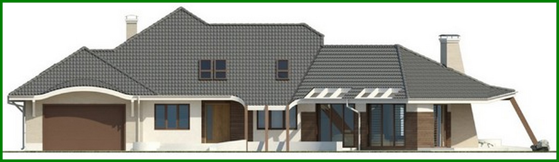 Galería de visualizaciones - Proyecto de una gran mansión original y elegante con garaje para 2 coches