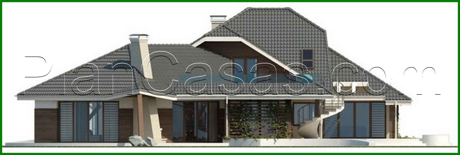 Galería de visualizaciones - Proyecto de una gran mansión original y elegante con garaje para 2 coches