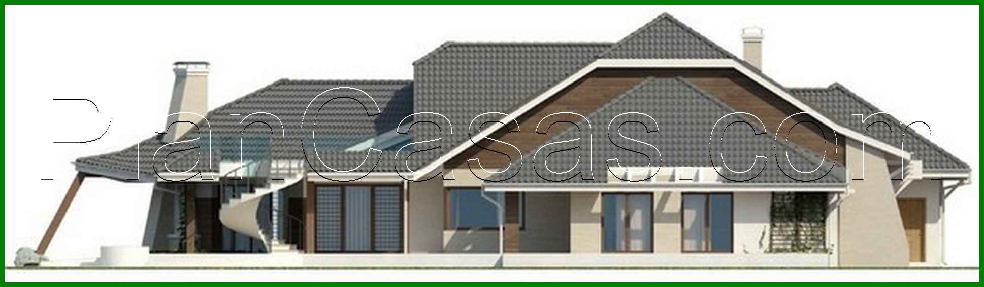 Galería de visualizaciones - Proyecto de una gran mansión original y elegante con garaje para 2 coches