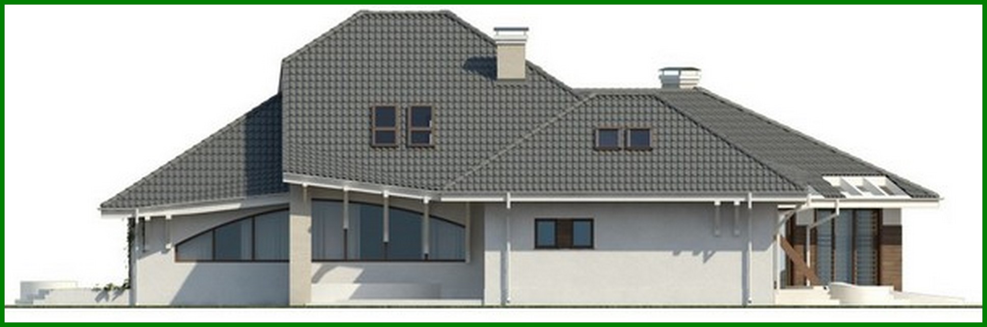 Galería de visualizaciones - Proyecto de una gran mansión original y elegante con garaje para 2 coches