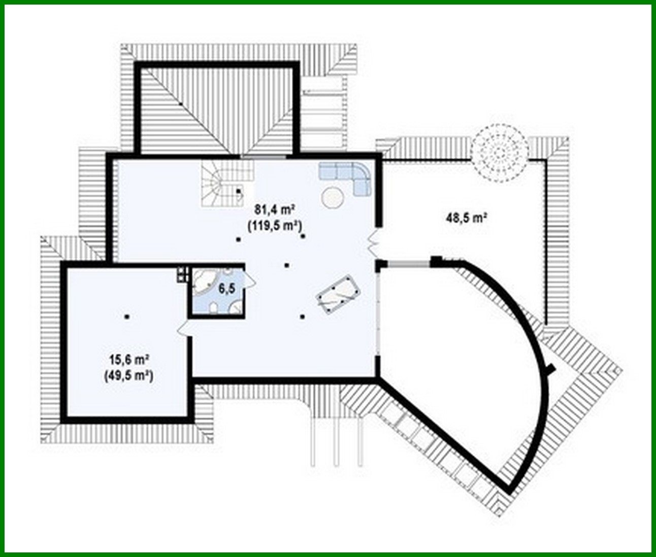 Galería de visualizaciones - Proyecto de una gran mansión original y elegante con garaje para 2 coches