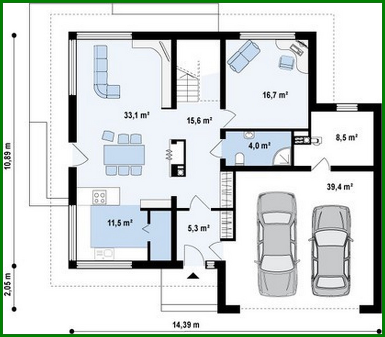 Visualization gallery - House project with a terrace above the garage