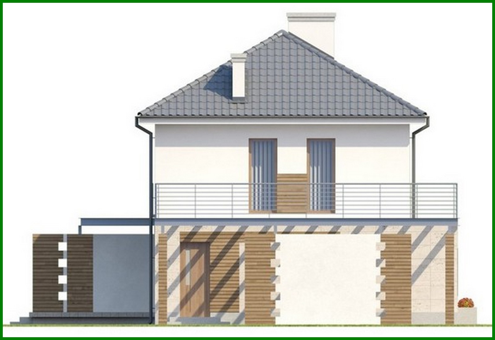 Galería de visualizaciones - Proyecto de una casa de campo de dos plantas con una gran terraza