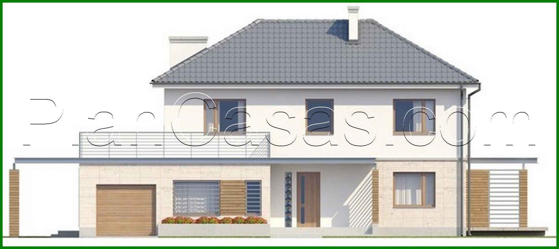 Galería de visualizaciones - Proyecto de una casa de campo de dos plantas con una gran terraza