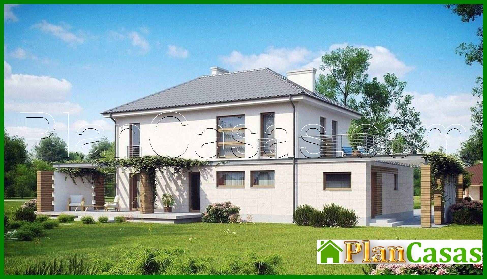 Galería de visualizaciones - Proyecto de una casa de campo de dos plantas con una gran terraza