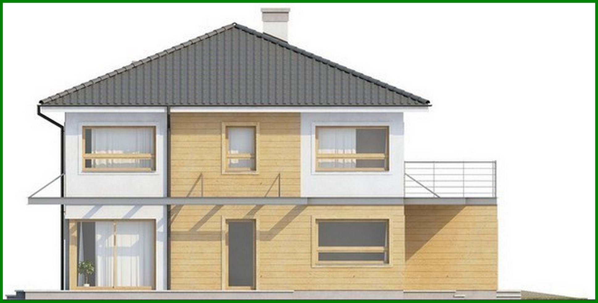 Galería de visualizaciones - Proyecto de una casa de dos plantas con garaje ampliado para dos coches