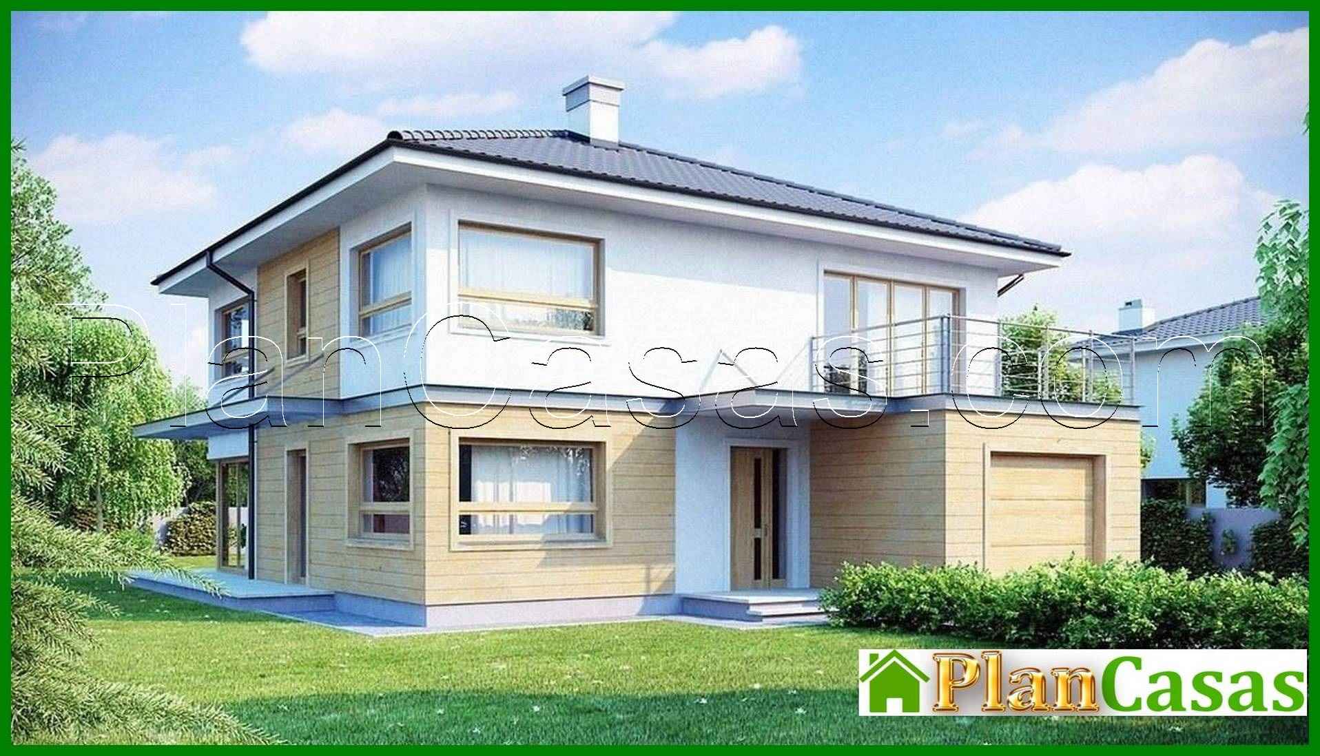 Proyecto de una casa de dos plantas con garaje ampliado para dos coches