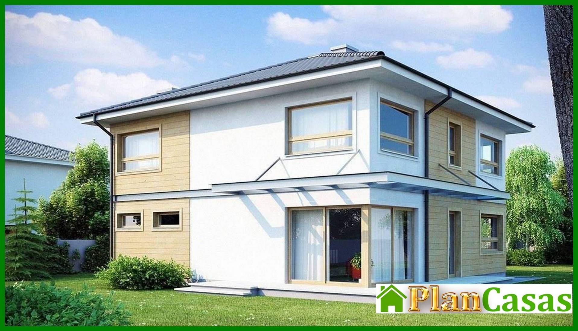 Galería de visualizaciones - Proyecto de una casa de dos plantas con garaje ampliado para dos coches