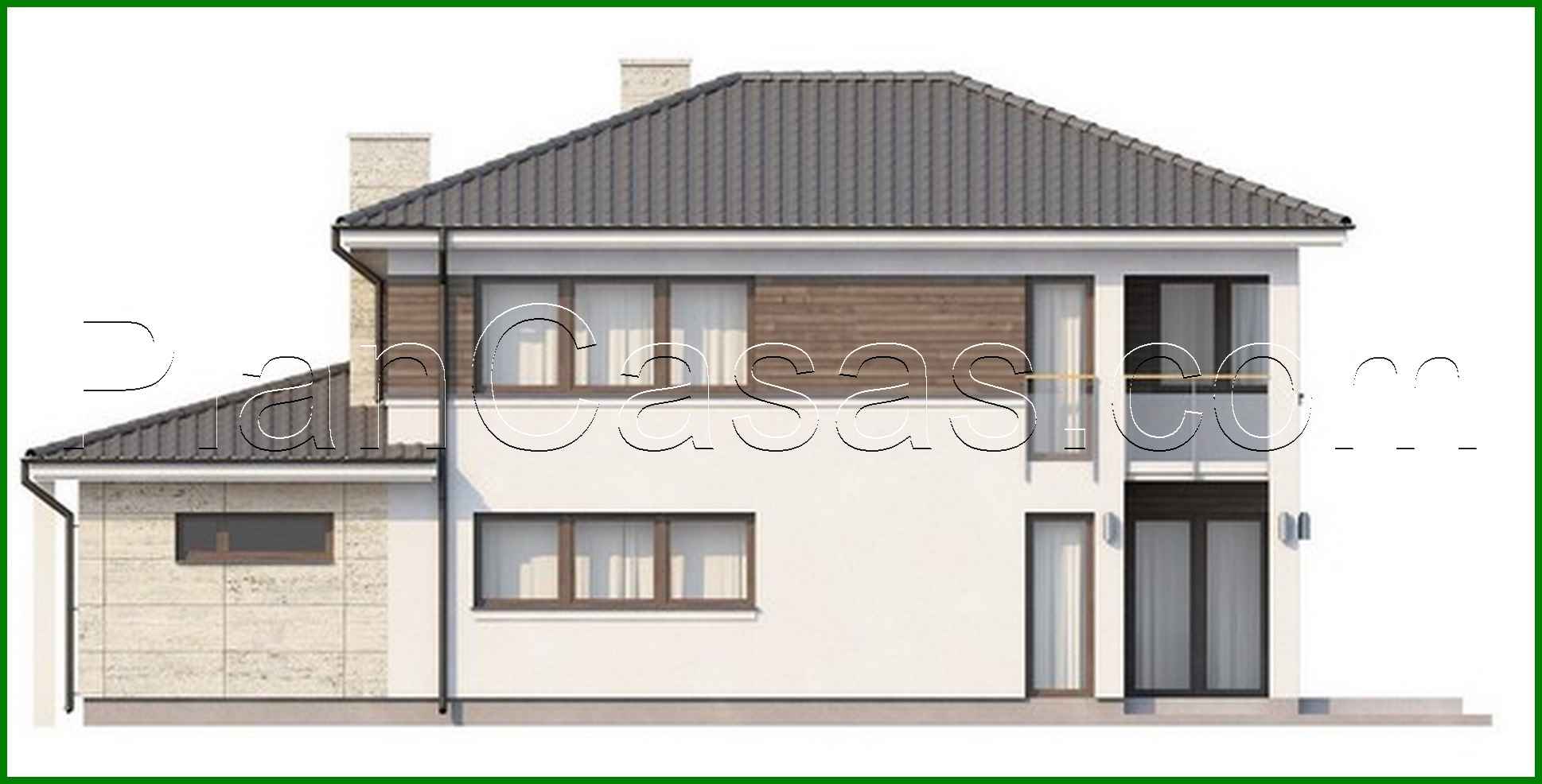 Galería de visualizaciones - Proyecto de una casa moderna de dos plantas con sala de estar