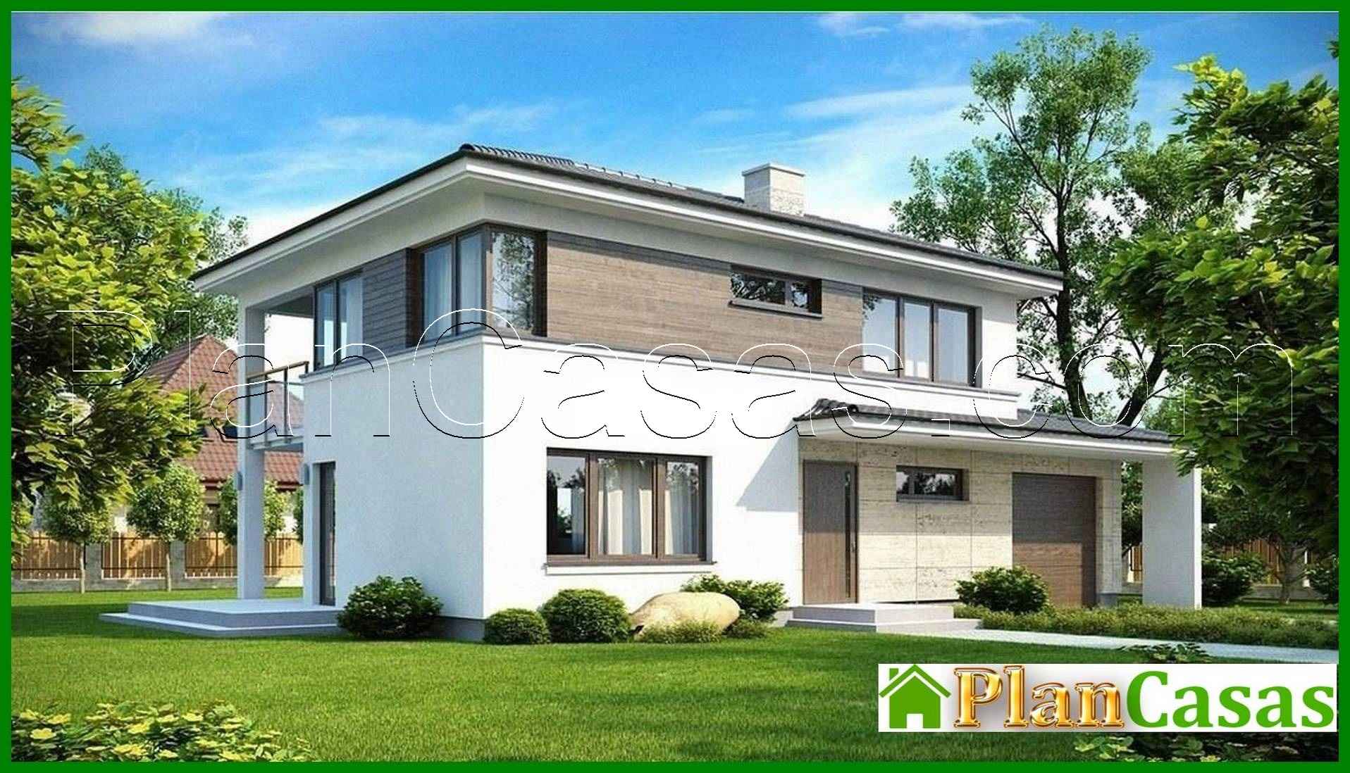 Galería de visualizaciones - Proyecto de una casa moderna de dos plantas con sala de estar