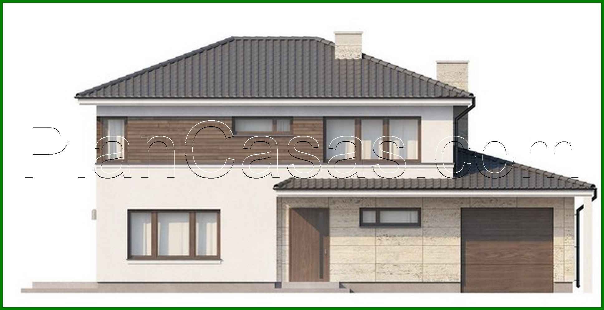 Galería de visualizaciones - Proyecto de una casa moderna de dos plantas con sala de estar