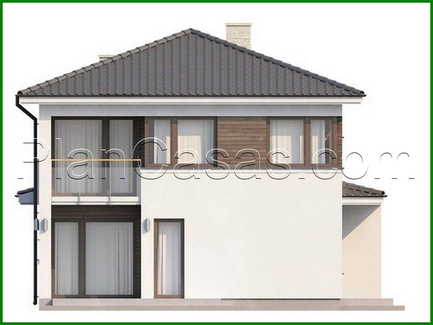 Galería de visualizaciones - Proyecto de una casa moderna de dos plantas con sala de estar