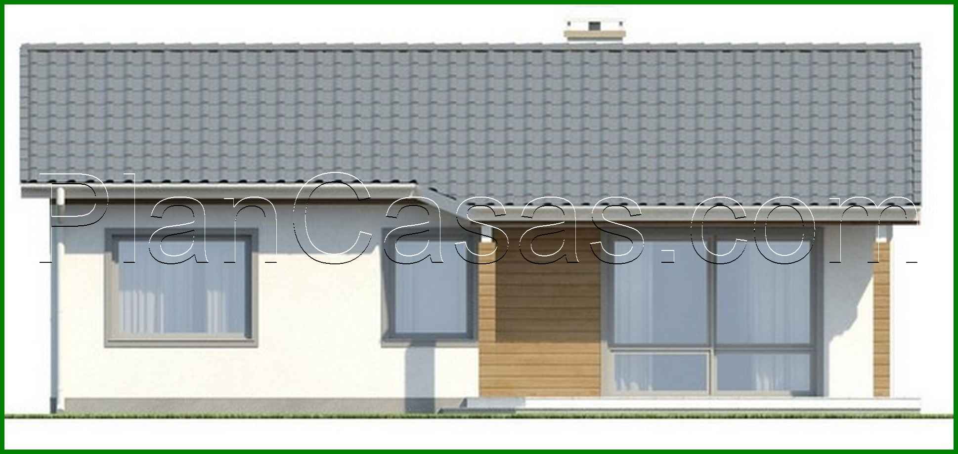 Galería de visualizaciones - Proyecto de casa con techo a dos aguas