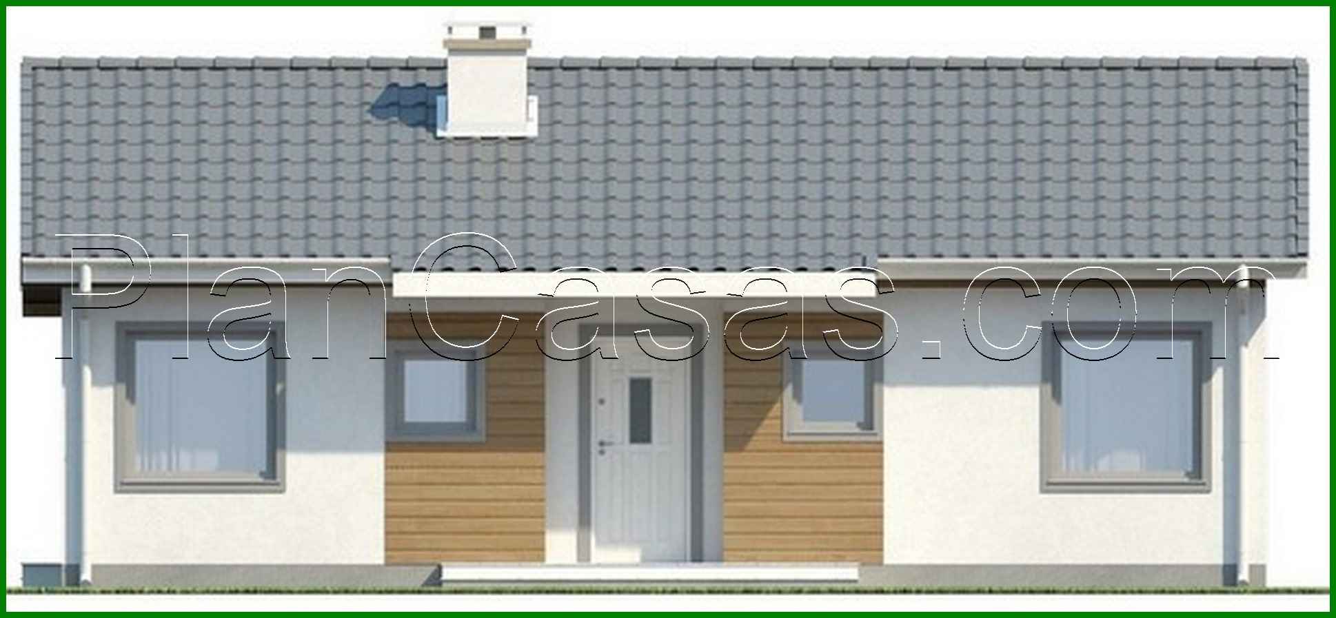 Galería de visualizaciones - Proyecto de casa con techo a dos aguas