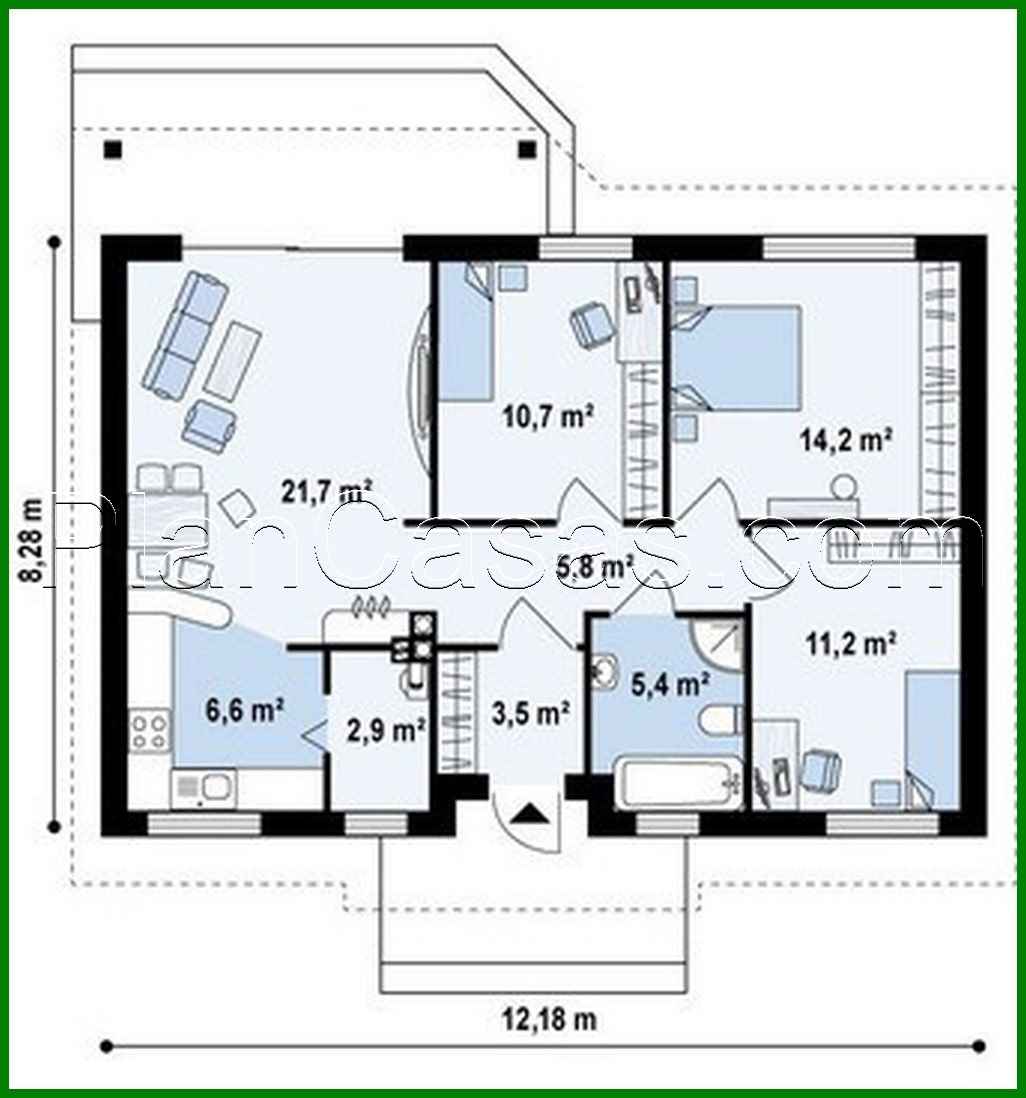 Galería de visualizaciones - Proyecto de casa con techo a dos aguas