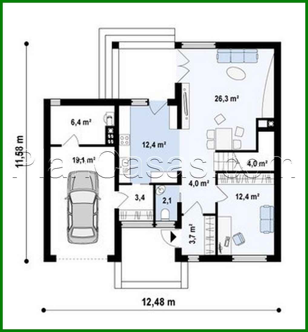 Galería de visualizaciones - Proyecto de una casa de dos plantas con garaje lateral