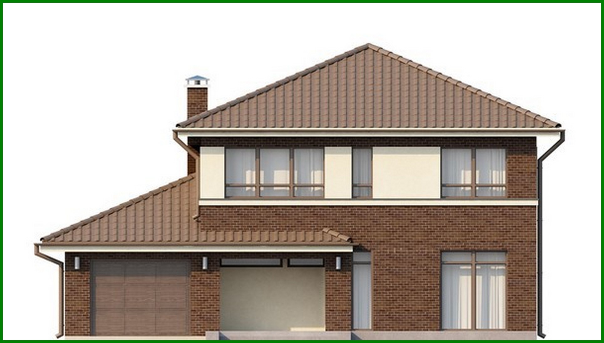 Galería de visualizaciones - Proyecto de una casa de dos plantas con garaje lateral