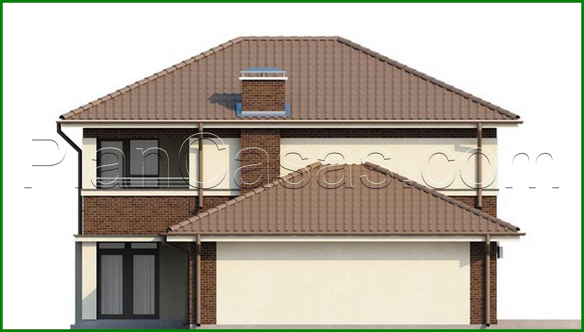 Galería de visualizaciones - Proyecto de una casa de dos plantas con garaje lateral