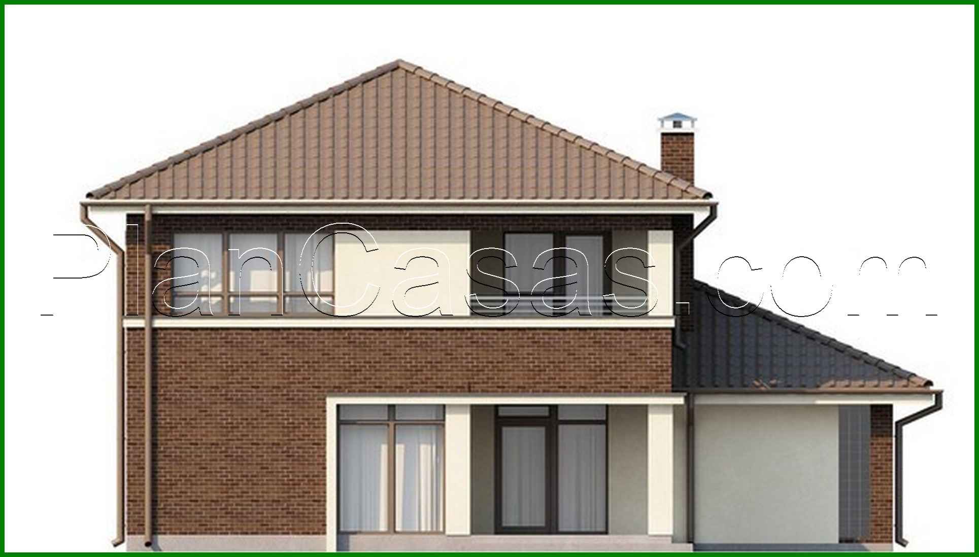 Galería de visualizaciones - Proyecto de una casa de dos plantas con garaje lateral