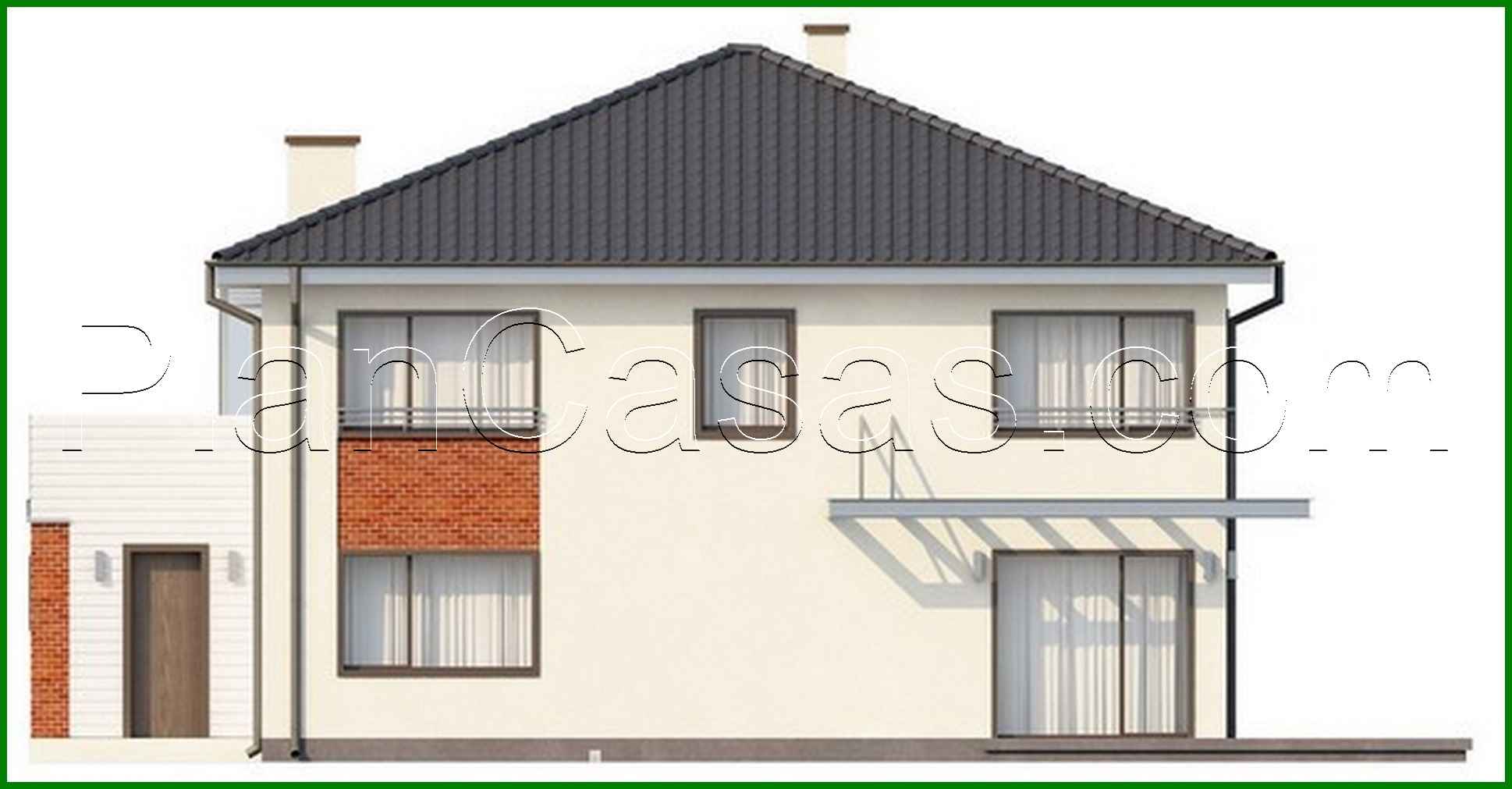 Visualization gallery - Project of a two-story house with a bay window above the garage