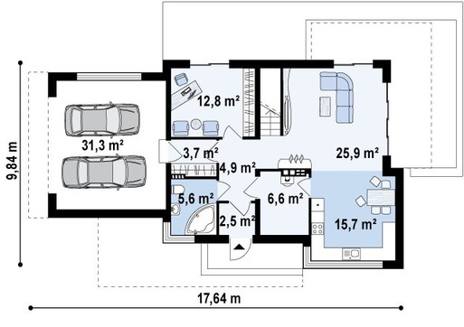 Galería de visualizaciones - Proyecto de una mansión de dos plantas, de estilo moderno