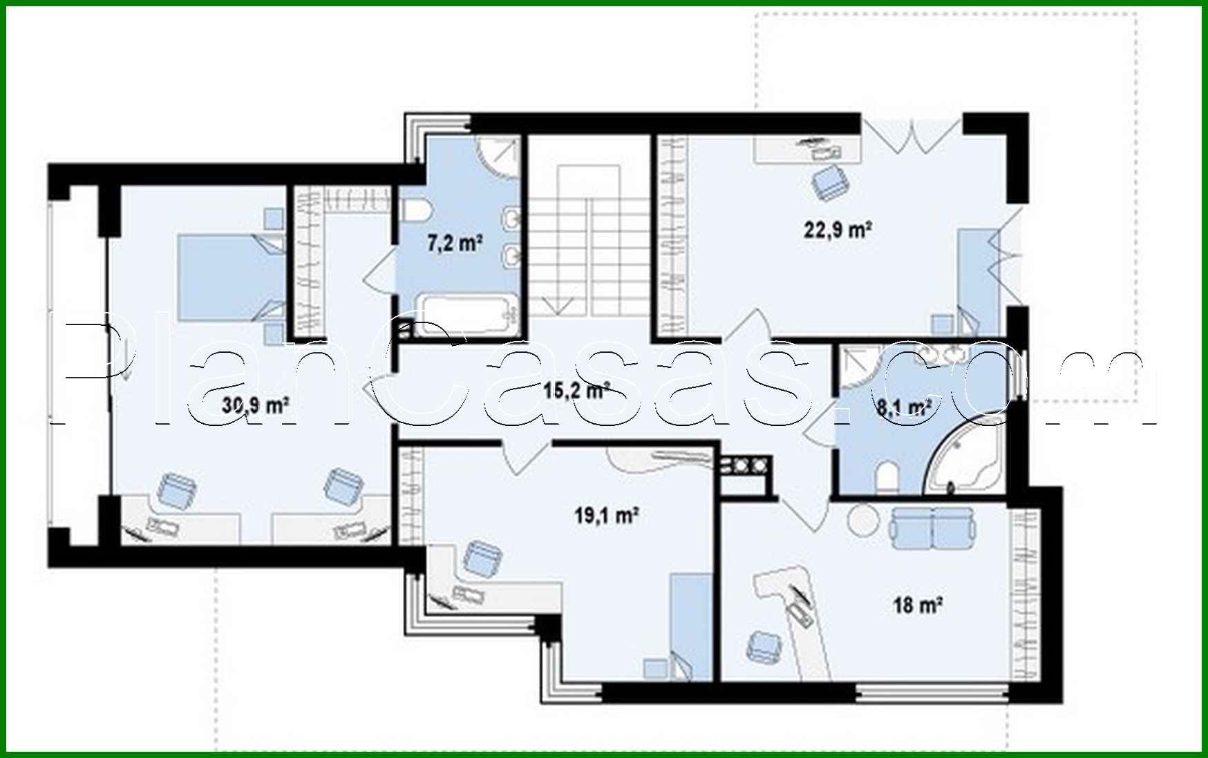 Galería de visualizaciones - Proyecto de una casa de campo moderna de dos plantas con garaje para dos coches