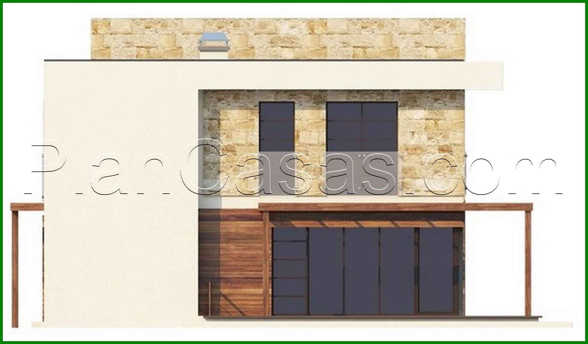 Galería de visualizaciones - Proyecto de una casa de campo moderna de dos plantas con garaje para dos coches