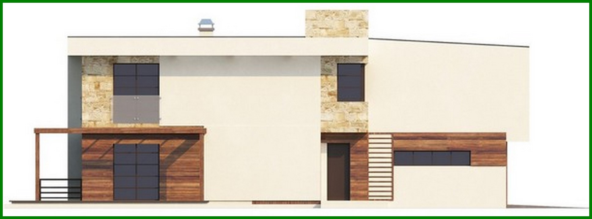 Galería de visualizaciones - Proyecto de una casa de campo moderna de dos plantas con garaje para dos coches