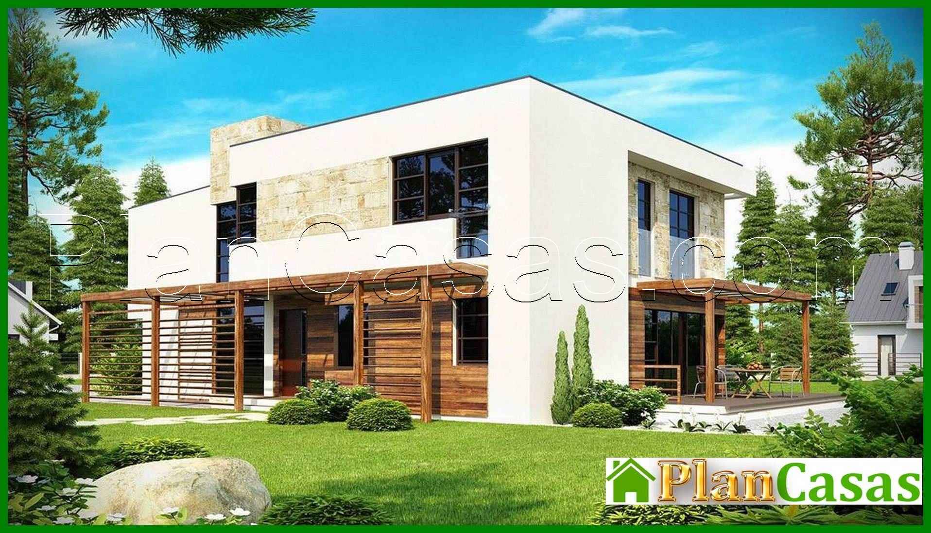 Galería de visualizaciones - Proyecto de una casa de campo moderna de dos plantas con garaje para dos coches