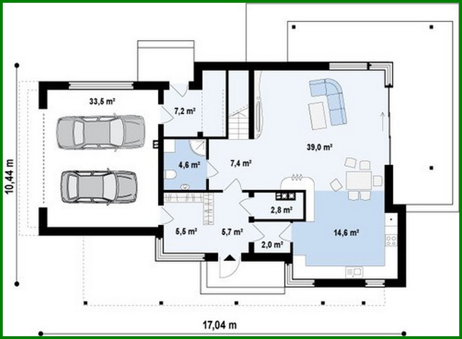 Galería de visualizaciones - Proyecto de una casa de campo moderna de dos plantas con garaje para dos coches